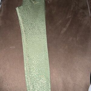 Nike Olive Green Leggings with Metallic Speckle Detail